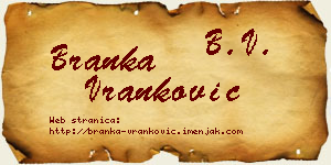 Branka Vranković vizit kartica